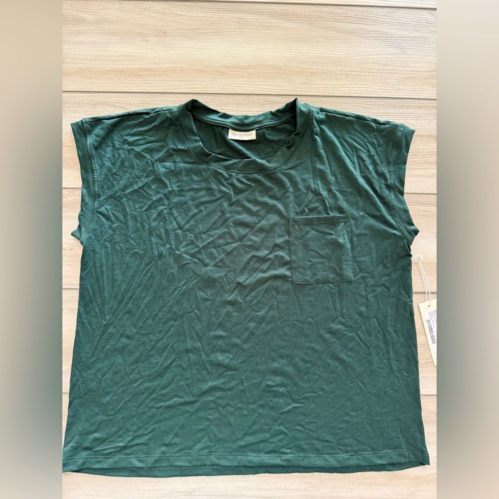 78&Sunny Merrit Island Short Sleeve Tee Green XL NWT - Picture 4 of 7